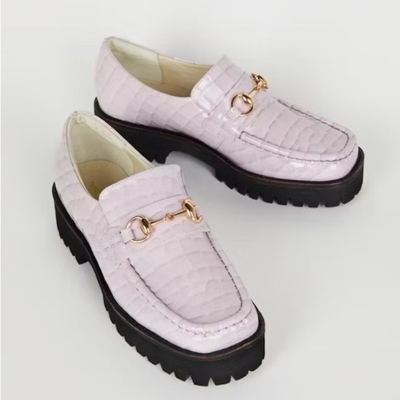 INTENTIONALLY BLANK Shoes - Intentionally Blank lavender purple croc HK-2 lug platform loafers - size 7